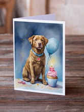 Load image into Gallery viewer, Chesapeake Bay Retriever Happy Birthday Greeting Cards - Blank Note Cards – 8-Pack of Artist-Designed Cards with Envelopes