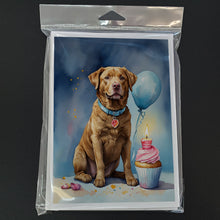 Load image into Gallery viewer, Chesapeake Bay Retriever Happy Birthday Greeting Cards - Blank Note Cards – 8-Pack of Artist-Designed Cards with Envelopes