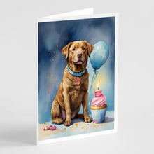 Load image into Gallery viewer, Chesapeake Bay Retriever Happy Birthday Greeting Cards - Blank Note Cards – 8-Pack of Artist-Designed Cards with Envelopes