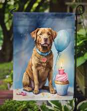 Load image into Gallery viewer, Chesapeake Bay Retriever Happy Birthday Garden Flag –Dog Birthday Cupcake Yard Decor with Balloons
