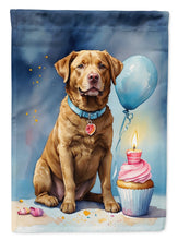 Load image into Gallery viewer, Chesapeake Bay Retriever Happy Birthday Garden Flag –Dog Birthday Cupcake Yard Decor with Balloons