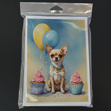Load image into Gallery viewer, Chihuahua Happy Birthday Greeting Cards - Blank Note Cards – 8-Pack of Artist-Designed Cards with Envelopes