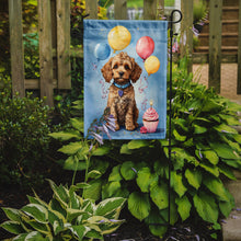 Load image into Gallery viewer, Cockapoo Happy Birthday Garden Flag –Dog Birthday Cupcake Yard Decor with Balloons