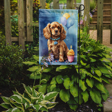 Load image into Gallery viewer, Cocker Spaniel Happy Birthday Garden Flag –Dog Birthday Cupcake Yard Decor with Balloons