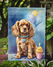 Load image into Gallery viewer, Cocker Spaniel Happy Birthday Garden Flag –Dog Birthday Cupcake Yard Decor with Balloons