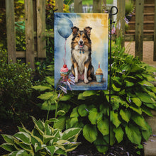 Load image into Gallery viewer, Collie Happy Birthday Garden Flag –Dog Birthday Cupcake Yard Decor with Balloons