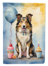 Load image into Gallery viewer, Collie Happy Birthday Garden Flag –Dog Birthday Cupcake Yard Decor with Balloons