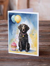 Load image into Gallery viewer, Curly Coated Retriever Happy Birthday Greeting Cards - Blank Note Cards – 8-Pack of Artist-Designed Cards with Envelopes