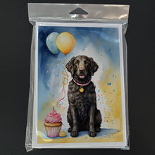 Load image into Gallery viewer, Curly Coated Retriever Happy Birthday Greeting Cards - Blank Note Cards – 8-Pack of Artist-Designed Cards with Envelopes