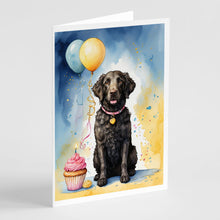 Load image into Gallery viewer, Curly Coated Retriever Happy Birthday Greeting Cards - Blank Note Cards – 8-Pack of Artist-Designed Cards with Envelopes