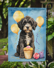 Load image into Gallery viewer, Portuguese Water Dog Happy Birthday Garden Flag –Dog Birthday Cupcake Yard Decor with Balloons