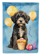 Load image into Gallery viewer, Portuguese Water Dog Happy Birthday Garden Flag –Dog Birthday Cupcake Yard Decor with Balloons