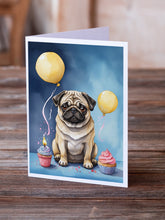 Load image into Gallery viewer, Pug Happy Birthday Greeting Cards - Blank Note Cards – 8-Pack of Artist-Designed Cards with Envelopes