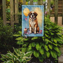 Load image into Gallery viewer, Saint Bernard Happy Birthday Garden Flag –Dog Birthday Cupcake Yard Decor with Balloons