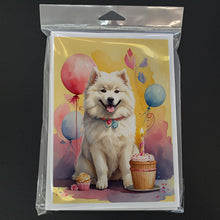 Load image into Gallery viewer, Samoyed Happy Birthday Greeting Cards - Blank Note Cards – 8-Pack of Artist-Designed Cards with Envelopes