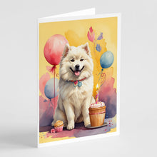 Load image into Gallery viewer, Samoyed Happy Birthday Greeting Cards - Blank Note Cards – 8-Pack of Artist-Designed Cards with Envelopes