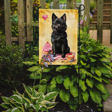 Load image into Gallery viewer, Schipperke Happy Birthday Garden Flag –Dog Birthday Cupcake Yard Decor with Balloons