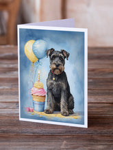 Load image into Gallery viewer, Schnauzer Happy Birthday Greeting Cards - Blank Note Cards – 8-Pack of Artist-Designed Cards with Envelopes