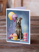 Load image into Gallery viewer, Scottish Deerhound Happy Birthday Greeting Cards - Blank Note Cards – 8-Pack of Artist-Designed Cards with Envelopes