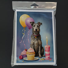 Load image into Gallery viewer, Scottish Deerhound Happy Birthday Greeting Cards - Blank Note Cards – 8-Pack of Artist-Designed Cards with Envelopes