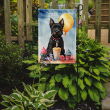 Load image into Gallery viewer, Scottish Terrier Happy Birthday Garden Flag –Dog Birthday Cupcake Yard Decor with Balloons