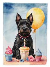 Load image into Gallery viewer, Scottish Terrier Happy Birthday Garden Flag –Dog Birthday Cupcake Yard Decor with Balloons
