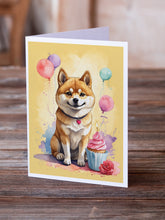 Load image into Gallery viewer, Shiba Inu Happy Birthday Greeting Cards - Blank Note Cards – 8-Pack of Artist-Designed Cards with Envelopes