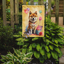 Load image into Gallery viewer, Shiba Inu Happy Birthday Garden Flag –Dog Birthday Cupcake Yard Decor with Balloons