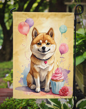 Load image into Gallery viewer, Shiba Inu Happy Birthday Garden Flag –Dog Birthday Cupcake Yard Decor with Balloons