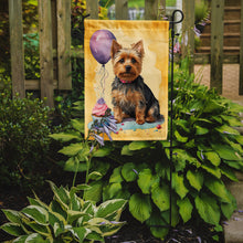 Load image into Gallery viewer, Silky Terrier Happy Birthday Garden Flag –Dog Birthday Cupcake Yard Decor with Balloons