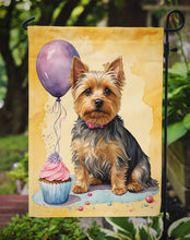 Load image into Gallery viewer, Silky Terrier Happy Birthday Garden Flag –Dog Birthday Cupcake Yard Decor with Balloons