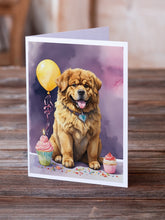 Load image into Gallery viewer, Tibetan Mastiff Happy Birthday Greeting Cards - Blank Note Cards – 8-Pack of Artist-Designed Cards with Envelopes