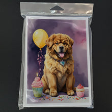 Load image into Gallery viewer, Tibetan Mastiff Happy Birthday Greeting Cards - Blank Note Cards – 8-Pack of Artist-Designed Cards with Envelopes