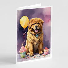 Load image into Gallery viewer, Tibetan Mastiff Happy Birthday Greeting Cards - Blank Note Cards – 8-Pack of Artist-Designed Cards with Envelopes