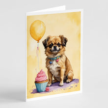 Load image into Gallery viewer, Tibetan Spaniel Happy Birthday Greeting Cards - Blank Note Cards – 8-Pack of Artist-Designed Cards with Envelopes