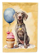 Load image into Gallery viewer, Weimaraner Happy Birthday Garden Flag –Dog Birthday Cupcake Yard Decor with Balloons