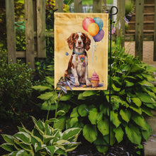 Load image into Gallery viewer, Welsh Springer Spaniel Happy Birthday Garden Flag –Dog Birthday Cupcake Yard Decor with Balloons