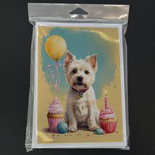 Load image into Gallery viewer, Westie Happy Birthday Greeting Cards - Blank Note Cards – 8-Pack of Artist-Designed Cards with Envelopes