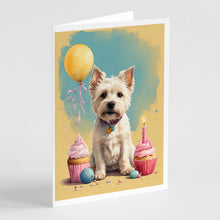 Load image into Gallery viewer, Westie Happy Birthday Greeting Cards - Blank Note Cards – 8-Pack of Artist-Designed Cards with Envelopes