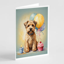 Load image into Gallery viewer, Wheaten Terrier Happy Birthday Greeting Cards - Blank Note Cards – 8-Pack of Artist-Designed Cards with Envelopes