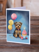 Load image into Gallery viewer, Yorkipoo Happy Birthday Greeting Cards - Blank Note Cards – 8-Pack of Artist-Designed Cards with Envelopes