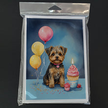 Load image into Gallery viewer, Yorkipoo Happy Birthday Greeting Cards - Blank Note Cards – 8-Pack of Artist-Designed Cards with Envelopes