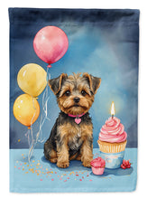 Load image into Gallery viewer, Yorkipoo Happy Birthday Garden Flag –Dog Birthday Cupcake Yard Decor with Balloons