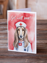 Load image into Gallery viewer, Afghan Hound Get Well Soon Greeting Cards - Blank Note Cards – 8-Pack of Artist-Designed Cards with Envelopes