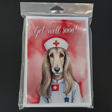 Load image into Gallery viewer, Afghan Hound Get Well Soon Greeting Cards - Blank Note Cards – 8-Pack of Artist-Designed Cards with Envelopes