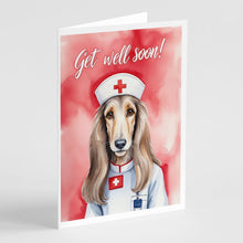 Load image into Gallery viewer, Afghan Hound Get Well Soon Greeting Cards - Blank Note Cards – 8-Pack of Artist-Designed Cards with Envelopes