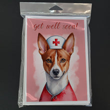 Load image into Gallery viewer, Basenji Get Well Soon Greeting Cards - Blank Note Cards – 8-Pack of Artist-Designed Cards with Envelopes