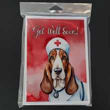 Load image into Gallery viewer, Basset Hound Get Well Soon Greeting Cards - Blank Note Cards – 8-Pack of Artist-Designed Cards with Envelopes