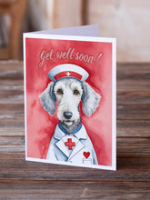 Load image into Gallery viewer, Bedlington Terrier Get Well Soon Greeting Cards - Blank Note Cards – 8-Pack of Artist-Designed Cards with Envelopes