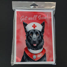 Load image into Gallery viewer, Belgian Sheepdog Get Well Soon Greeting Cards - Blank Note Cards – 8-Pack of Artist-Designed Cards with Envelopes